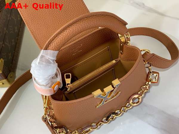 Louis Vuitton Capucines Mini Handbag in Tan Taurillon Leather Replica