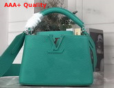 Louis Vuitton Capucines Mini Handbag in Turquoise Taurillon Leather Replica