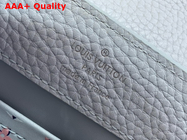 Louis Vuitton Capucines Mini Handbag in Washed Blue Taurillon Leather Replica