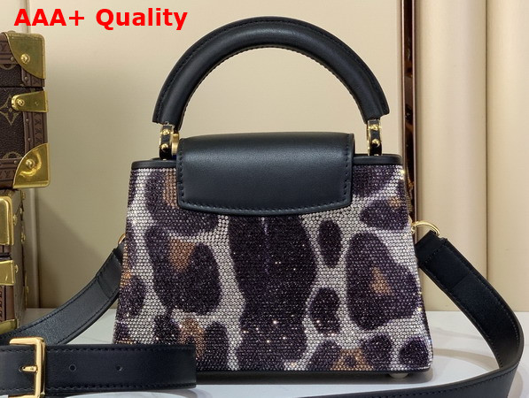 Louis Vuitton Capucines Mini Handbag in White Calfskin Leather Covered by Strass M13335 Replica