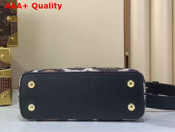 Louis Vuitton Capucines Mini Handbag in White Calfskin Leather Covered by Strass M13335 Replica