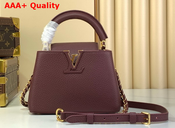 Louis Vuitton Capucines Mini Handbag in Wine Red Taurillon Leather M25893 Replica