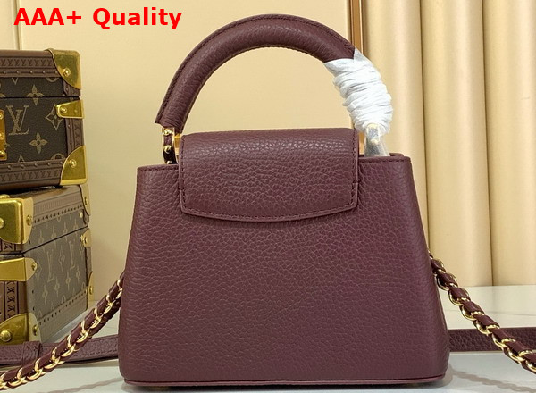 Louis Vuitton Capucines Mini Handbag in Wine Red Taurillon Leather M25893 Replica