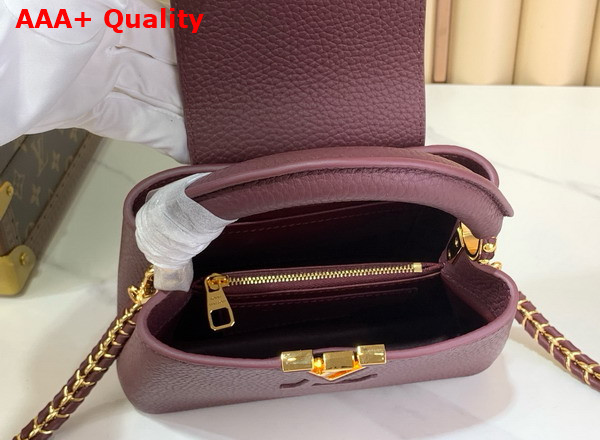 Louis Vuitton Capucines Mini Handbag in Wine Red Taurillon Leather M25893 Replica