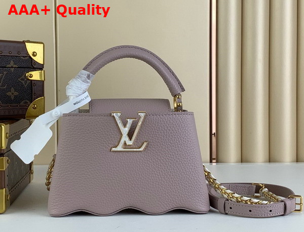 Louis Vuitton Capucines Mini Handbag with a Wavy Base in Light Pink Taurillon Leather M22122 Replica