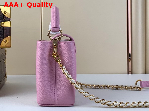 Louis Vuitton Capucines Mini Handbag with a Wavy Base in Pink Taurillon Leather Replica