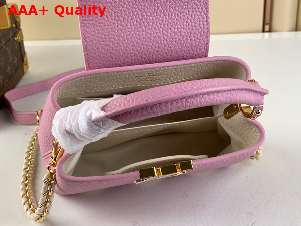 Louis Vuitton Capucines Mini Handbag with a Wavy Base in Pink Taurillon Leather Replica