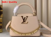 Louis Vuitton Capucines Mini Hazelnut Taurillon Leather with Decorative Chain Replica