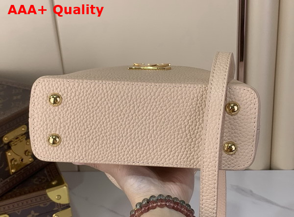 Louis Vuitton Capucines Mini Hazelnut Taurillon Leather with Decorative Chain Replica