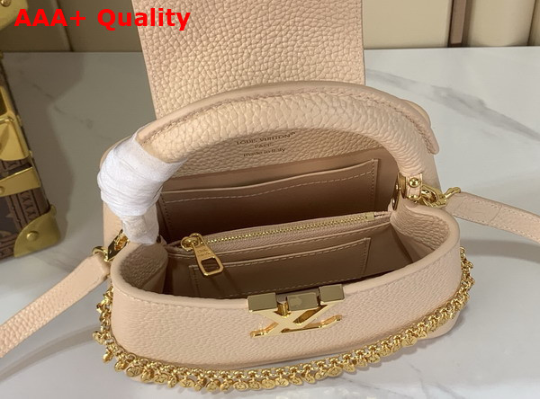Louis Vuitton Capucines Mini Hazelnut Taurillon Leather with Decorative Chain Replica