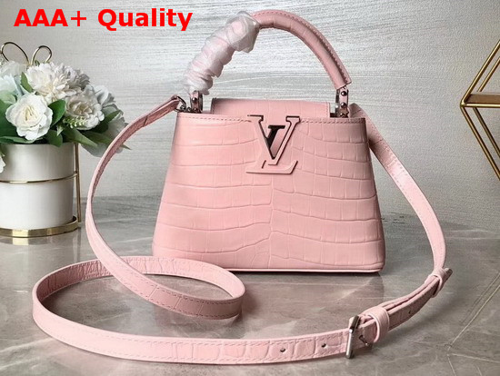 Louis Vuitton Capucines Mini Vieux Rose Shiny Crocodile Replica