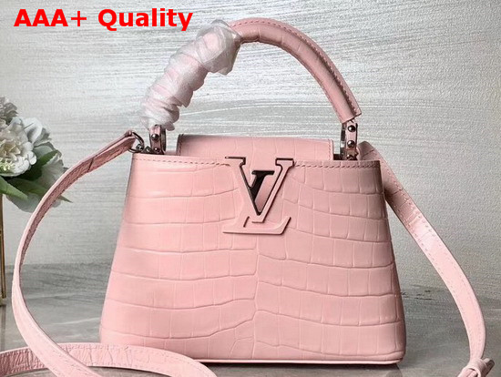 Louis Vuitton Capucines Mini Vieux Rose Shiny Crocodile Replica