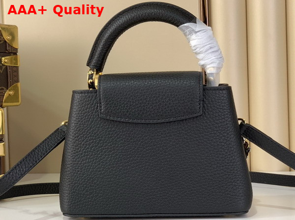 Louis Vuitton Capucines Mini in Black Taurillon Leather Adorned with a Charm Embellished Chain Replica