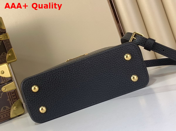 Louis Vuitton Capucines Mini in Black Taurillon Leather Adorned with a Charm Embellished Chain Replica