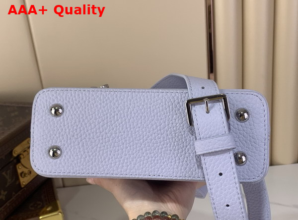 Louis Vuitton Capucines Mini in Frozen Blue Taurillon Leather with Chain Charm M26328 Replica