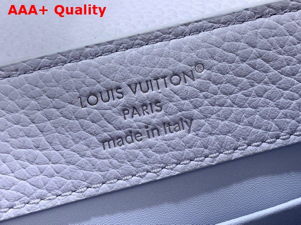 Louis Vuitton Capucines Mini in Frozen Blue Taurillon Leather with Chain Charm M26328 Replica