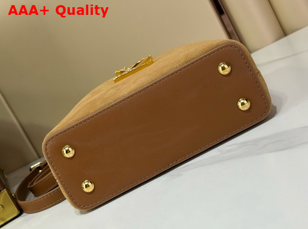 Louis Vuitton Capucines Mini in Hazelnut Calfskin Suede Leather M29612 Replica