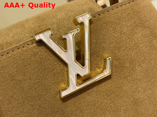 Louis Vuitton Capucines Mini in Hazelnut Calfskin Suede Leather M29612 Replica