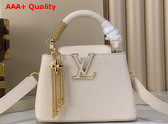 Louis Vuitton Capucines Mini in Vanilla Taurillon Leather with Chain Charm Replica