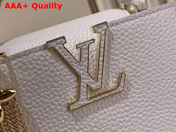 Louis Vuitton Capucines Mini in Vanilla Taurillon Leather with Chain Charm Replica
