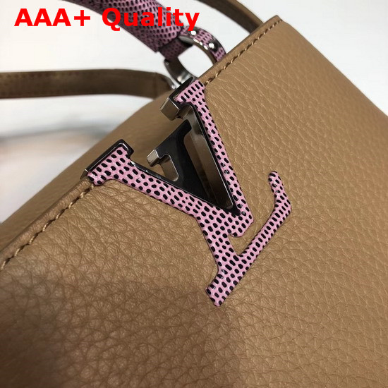 Louis Vuitton Capucines Mini with Lizard Handle Tan Grain Leather Replica