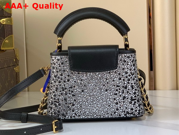 Louis Vuitton Capucines Nano Bag Silver Cyrstals On Textile M83088 Replica
