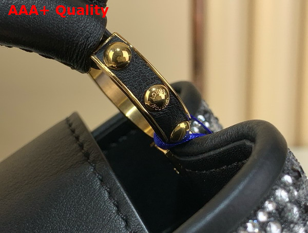Louis Vuitton Capucines Nano Bag Silver Cyrstals On Textile M83088 Replica