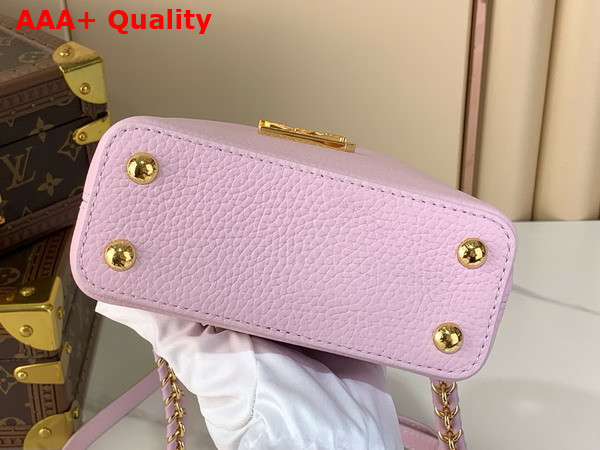 Louis Vuitton Capucines Nano Handbag Baby Pink Mother of Pearl Taurillon Leather Replica
