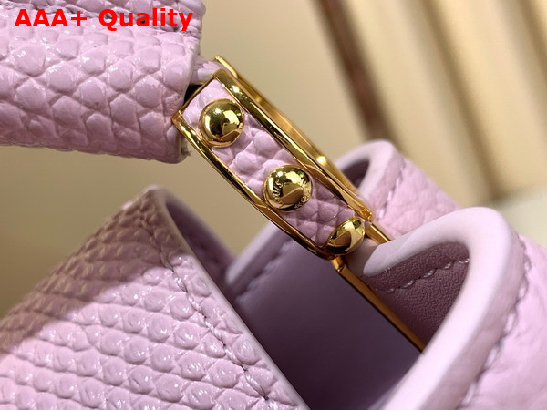Louis Vuitton Capucines Nano Handbag Baby Pink Mother of Pearl Taurillon Leather Replica