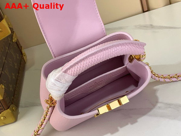 Louis Vuitton Capucines Nano Handbag Baby Pink Mother of Pearl Taurillon Leather Replica