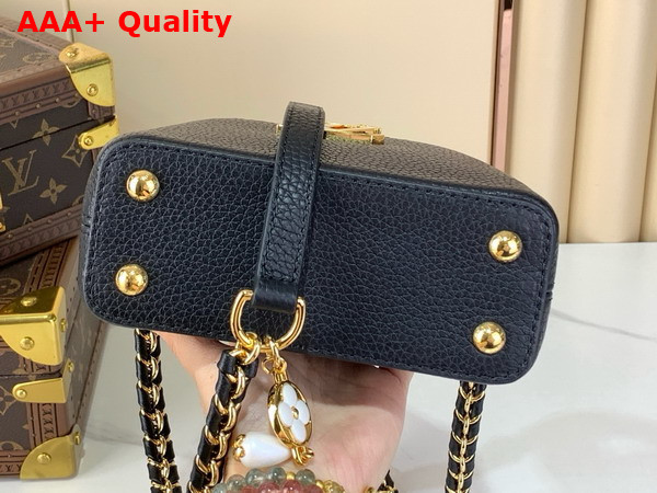 Louis Vuitton Capucines Nano Handbag Black Mother of Pearl Taurillon Leather Replica