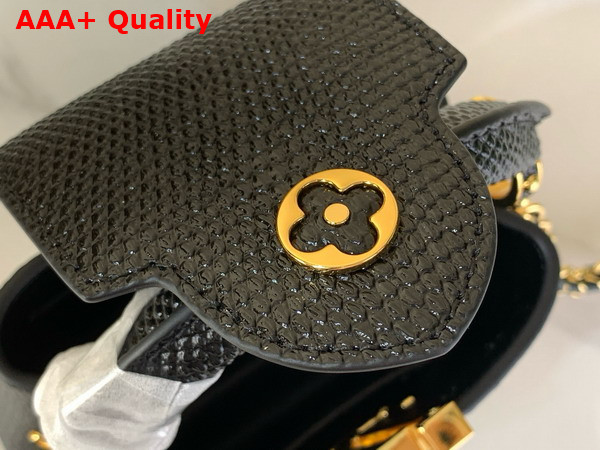 Louis Vuitton Capucines Nano Handbag Black Mother of Pearl Taurillon Leather Replica