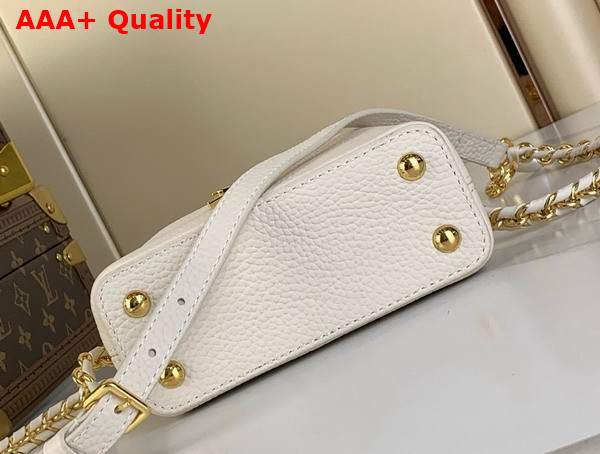 Louis Vuitton Capucines Nano Handbag Cream Mother of Pearl Taurillon Leather M25611 Replica