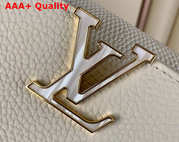 Louis Vuitton Capucines Nano Handbag Cream Mother of Pearl Taurillon Leather M25611 Replica