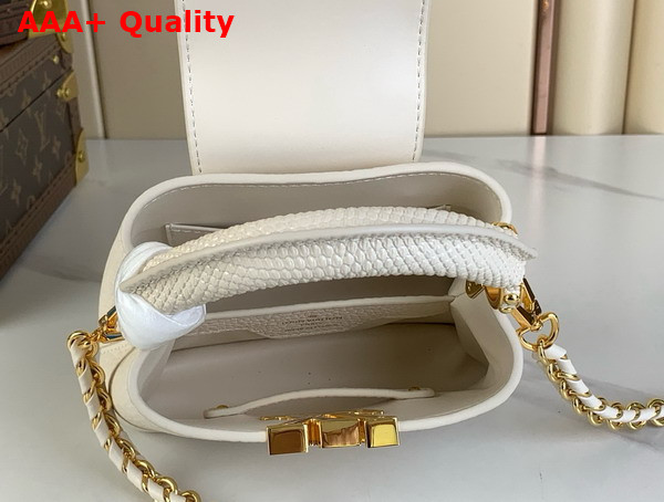 Louis Vuitton Capucines Nano Handbag Cream Mother of Pearl Taurillon Leather M25611 Replica