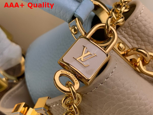 Louis Vuitton Capucines Nano Handbag Quartz Pink and Sky Blue Taurillon Leather M23952 Replica