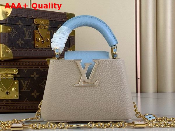 Louis Vuitton Capucines Nano Handbag Quartz Pink and Sky Blue Taurillon Leather M23952 Replica