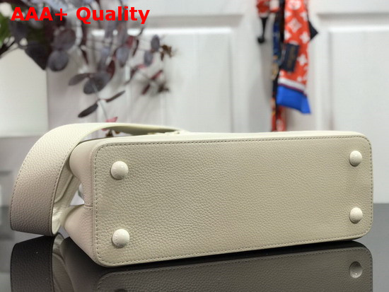 Louis Vuitton Capucines PM Handbag in White Taurillon Leather with White Matte Hardware Replica