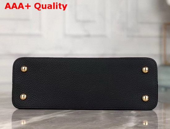 Louis Vuitton Capucines PM Handbag with Braided Handle Black and White Taurillon Leather M55083 Replica