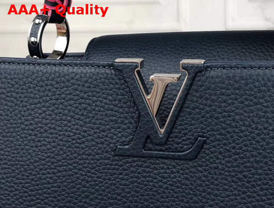 Louis Vuitton Capucines PM Handbag with Braided Handle Navy Blue Taurillon Leather Replica