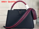 Louis Vuitton Capucines PM Handbag with Braided Handle Navy Blue Taurillon Leather Replica