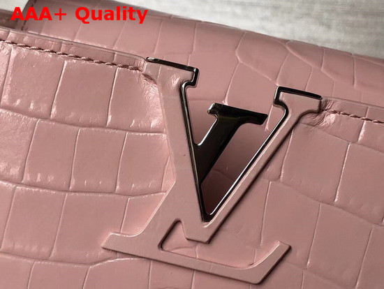 Louis Vuitton Capucines PM Rose Tourmaline Crocodilian Brillant Leather N94260 Replica