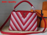 Louis Vuitton Capucines PM Taurillon Leather Pure Silhouette Red and White Replica