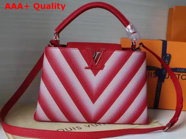 Louis Vuitton Capucines PM Taurillon Leather Pure Silhouette Red and White Replica