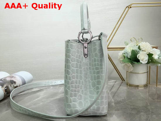 Louis Vuitton Capucines PM White Crocodilian Brillant Leather Replica