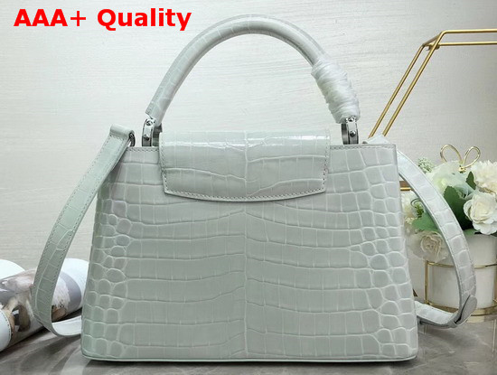 Louis Vuitton Capucines PM White Crocodilian Brillant Leather Replica