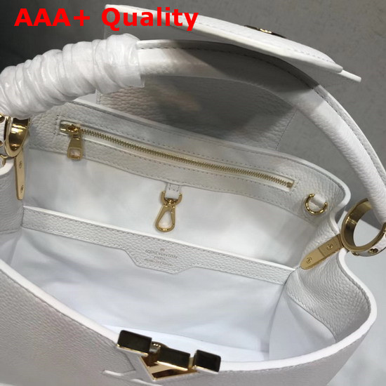 Louis Vuitton Capucines PM White Taurillon Leather Replica