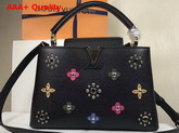 Louis Vuitton Capucines PM in Black Taurillon Leather with Mechanical Flowers M54311 Replica