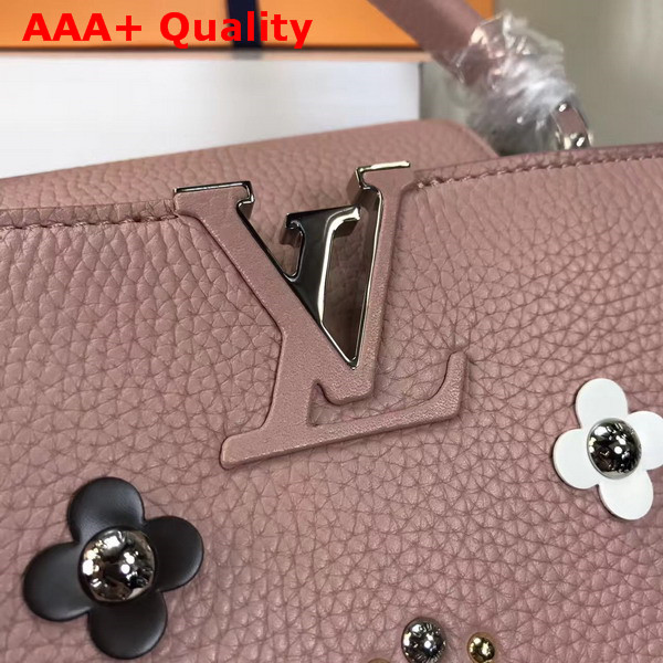 Louis Vuitton Capucines PM in Pink Taurillon Leather with Mechanical Flowers Replica