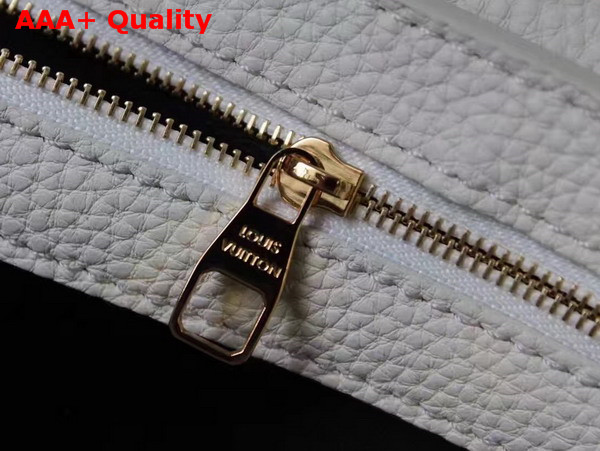 Louis Vuitton Capucines PM in White Taurillon Leather with Blue Gradient Color Effect Replica